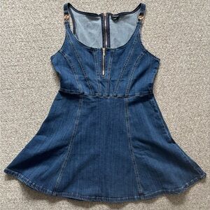 Bebe Blue Denim Dress with Zipper